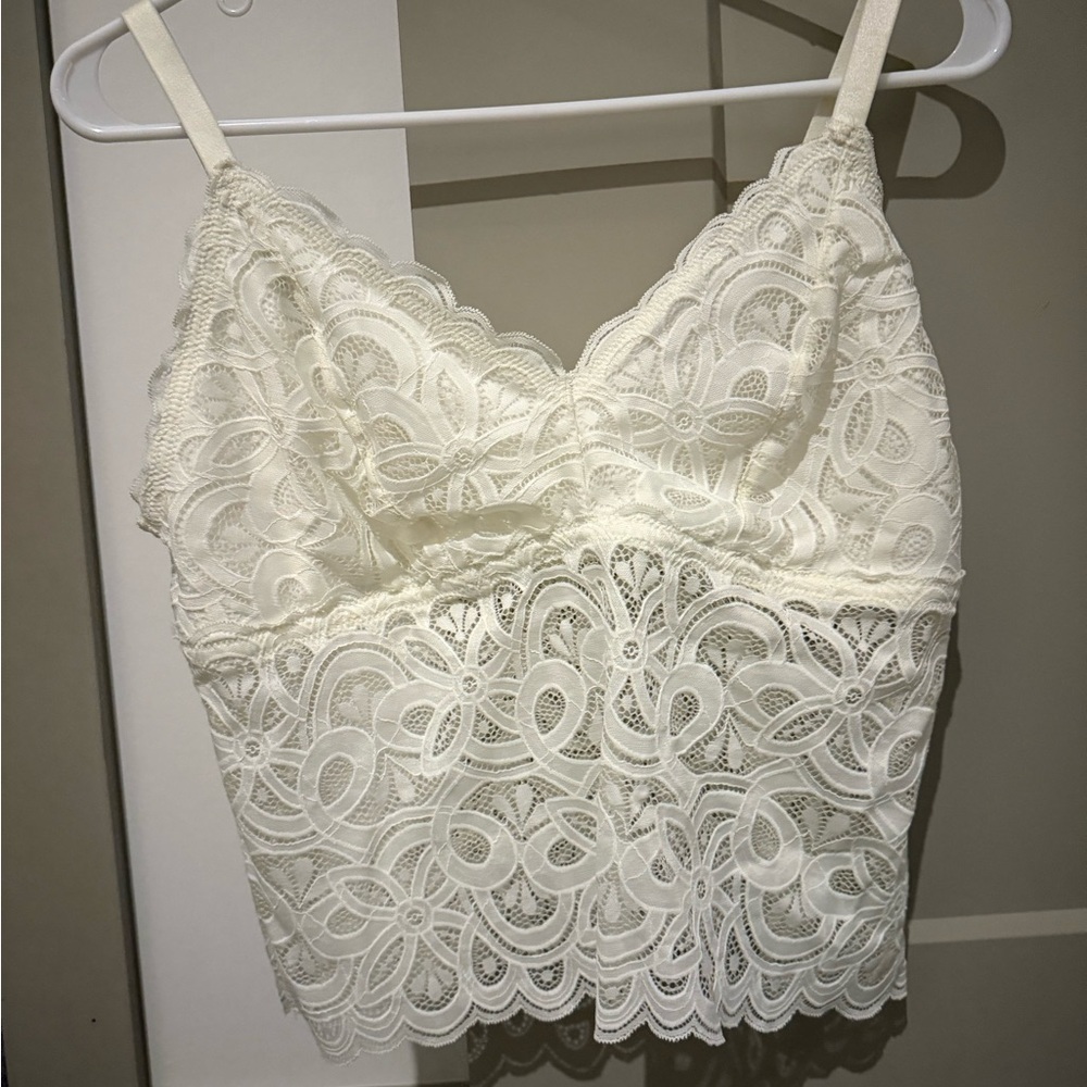 Aerie Cream Lace Tank Top